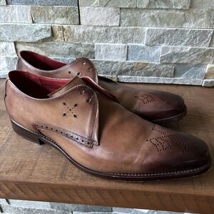 Jeffery West  burnished leather shoes Oxford Night stalker Hunger Brown Size 11